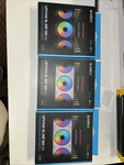 Lian Uni Fan Sl-inf 120 Rgb White Case 3-PACK Fluid Dynamic 83.2 Cfm. Fixed Price $60.00.