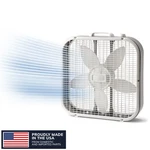 20" 3-SPEED Classic Box Fan With Weather-resistant Motor, White, B20200. Fixed Price $19.07.