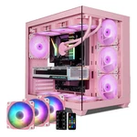 Vetroo AL900 Pink E-atx M-atx Full Tower Pc Case W/ 3X Argb & Pwm Fans. Fixed Price $114.99.