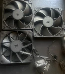 Corsair Set Of 3 Black Plastic 4-PIN Fans For Computer Cases. Fixed Price $25.00.
