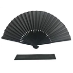 Fansof.fans Black Silk Fabric Folding Hand Held With Pouch Liten,. Fixed Price $10.61.