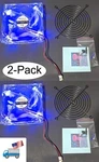 2-PACK: 120MM Blue Led Atx Pc Mod Power Supply Cooling Fan 2-PIN 12V Dc + Grill. Fixed Price $9.00.