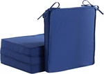 Outdoor 18-INCH Square Reversible Seat Cushion With Ties, 4-PACK, Blue. Fixed Price $142.99.