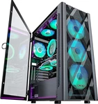 Musetex NN8 Atx Pc Case 6 Pwm Argb Fans Polygonal Mesh Black. Fixed Price $108.05.