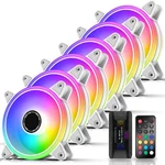 Ezdiy-fab White Moonlight 120MM Rgb Case Fan With Hub X And 6 Pack. Fixed Price $75.73.
