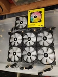 8 X Corsair SP120 Rgb Elite 120MM Hydraulic Bearing Premium Fans New Never Used. Fixed Price $90.00.