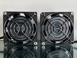 (2) 115V 8/6.5W 80X80X25MM 2-PINS Aluminum Frame Ac Axial Fan Nmb 3110MS-12W-B30. Fixed Price $26.55.
