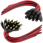 Dc Power Pigtail Cable Plug 18AWG 2.1MM X 5.5MM 12V 5A & Female Pack Lot. Fixed Price $55.99.