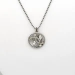 Crystal Leaf Circlet Pendant Necklace Ball Bearing Silver Tone Metal 16. Fixed Price $14.99.