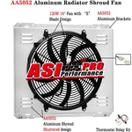 Asi Aluminum Shroud Fan+relay Fit 26" X 19" Gm Chevy Universal Cooling Radiator. Fixed Price $99.00.