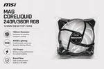 (new) Msi Mag Coreliquid 240R 360R Rgb Desktop Fan 120MM-US Seller. Fixed Price $22.79.