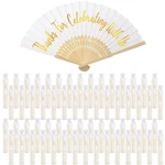 Tatuo 100 Pcs Wedding Party Favors Silk Foldable Hand Fans With Organza Bag B.... Fixed Price $127.00.