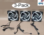 3-PACK: Azza Hurricane 120MM Rgb Lite Led Gaming Pc Case Cooling Fans. Fixed Price $38.00.