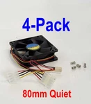 Masscool 80MM Quiet Cooling Fan 3-PIN Motherboard & 4-PIN Molex Psu (4-PACK). Fixed Price $14.45.