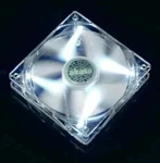 Akasa 12CM Ultra Quiet Pearl White Fan W/ Led's. Fixed Price $8.99.