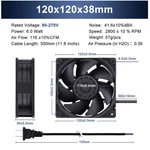 Diy Ventilation 120MM Ac Fan With Ball Bearings. Fixed Price $43.99.