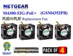Pack Of 4X New Quiet Replacement Fans For Netgear M4300-52G-POE+ (GSM4352PB/PA). Fixed Price $119.95.