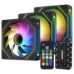 Darkrock F120 3IN1 120MM Infinite Mirror Case Fans W/ Ports Contoller - Black. Fixed Price $26.99.