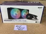 Nzxt Kraken Elite Rgb RL-KR28E-B1 280MM Aio Cpu Liquid Cooler. Fixed Price $130.00.