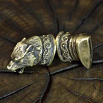 Set Lycan Unique Solid Bronze Finger Guard Bolster & Pommel For Custom Knife. Fixed Price $39.99.