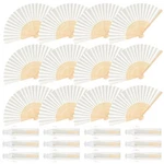 48 Pieces Milky White Bamboo Folding Fans Paper For W.... Fixed Price $19.70.