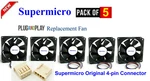5X Replacement Fans For Supermicro FAN-0104L4 80X25MM With 4-PIN Original. Fixed Price $115.00.
