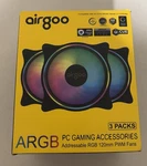 Airgoo 120MM Argb Pwm Case Fans 3-PACK Low Noise Cooling New. Fixed Price $29.30.