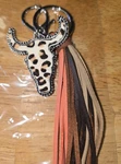 Western Bull Skull With Multi Color Leather Tassel Purse Charm/key Chain,bag. Fixed Price $9.00.