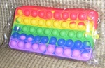 Rainbow Pencil Case Makeup Bag Pop Bubble Fidget Sensory Zipper Mip 7.5" X 4". Fixed Price $6.99.