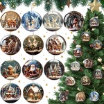 Suzile 36 Pcs Christmas Wooden Ornaments Vintage Round Tree.... Fixed Price $17.62.