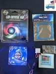 New Evercool Crystal 80MM X35MM Blue Led 3/4PIN Pc Case Cooling Fan + Uv Pad. Fixed Price $15.00.