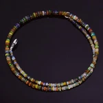 30.6 Ct. Natural Fire Ethiopian Opal Gemstone Smooth Beads Necklace 16" A-1994. Fixed Price $122.05.