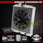 3-ROW Aluminum RADIATOR+12" Black Cooling Fan For 92-00 Honda Civic Eg/integra. Fixed Price $92.88.