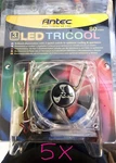 5X Antec Speed 80MM Fan Led Tricolor 2000RPM 79CFM 4PIN/3PIN New. Fixed Price $44.00.