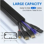 Tv Cord Cover Kit, 32" Cable Concealer, Black Raceway Set. Fixed Price $26.99.