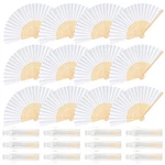 12 Pieces White Bamboo Folding Fans Paper For Women F.... Fixed Price $21.20.