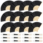 Bouboni 12 Pieces Black Hand Held Bamboo Folding Fans Paper. Fixed Price $19.39.