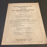 Dunlap Ball Bearing Lawn Mower 122.81892 Operating Instructions & Parts List Vtg. Fixed Price $12.24.