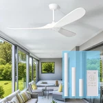 72" White Outdoor Ceiling Fan With Remote, 3 Blade Solid Wood, Damp Rated. Fixed Price $205.99.