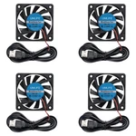 Umlife 60MM Fan, 4-PACK 5VOLT 0.18A Usb 60X60X10MM 6010 Brushless. Fixed Price $13.35.