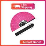 Blulu Glitter Large Rave Folding Fans Silk Clack Popping Hand For Line Danci. Fixed Price $14.20.