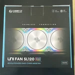 Lian Uni Fan Rgb White 3X 12CM Pack With Controller UF-SL120-3W. Fixed Price $90.00.