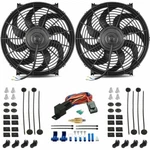Dual 14-15 Inch 130W Electric Cooling Fans 3/8 Ground 180F Thermostat Wiring Kit. Fixed Price $119.95.