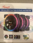 120MM Rgb Case Fans (3-PACK) And 6-PORT Hub Set, Quiet Dual Ring True Led. Fixed Price $25.99.