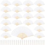 Aodaer 72 Pieces Silk Folding Fans With Fabric Sleeve Bamboo Folded Hand.... Fixed Price $109.68.