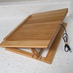 Macally Ecofanpro Bamboo Laptop Cooling Pad Dual Fans Adjustable Stand 15". Fixed Price $25.00.