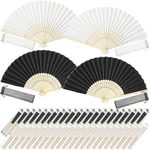 Tatuo 80 Pcs Folding Fans Bamboo Silk Handheld Foldable Chinese Fan.... Fixed Price $103.77.