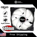 140MM 25MM Pc Cooling Case Fan 3PIN + 4PIN Molex, Black W/ White Blades. Fixed Price $9.49.