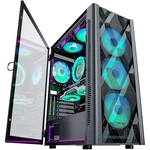 Elegant Mid-tower Pc Case With 6 Pwm Argb Fans & Tempered Glass Black NN8. Fixed Price $119.69.