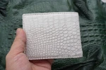White Genuine Croc Skin Leather Men's Bifold Wallet #BL071. Fixed Price $55.18.